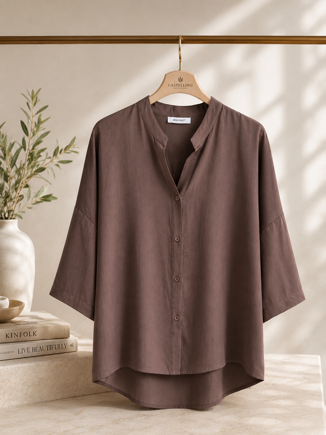 Italian 100% Tencel 3/4 Sleeve Blouse