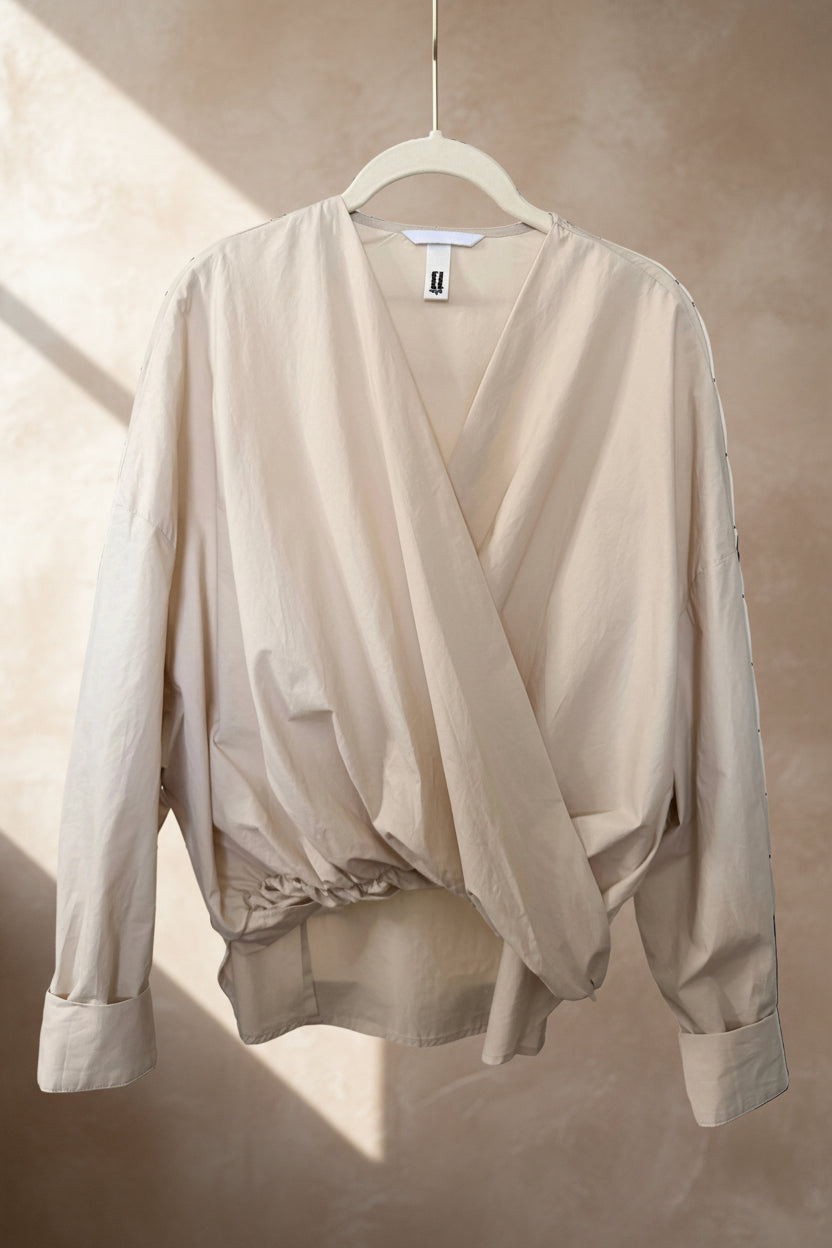 Soft Drape Wrap Blouse