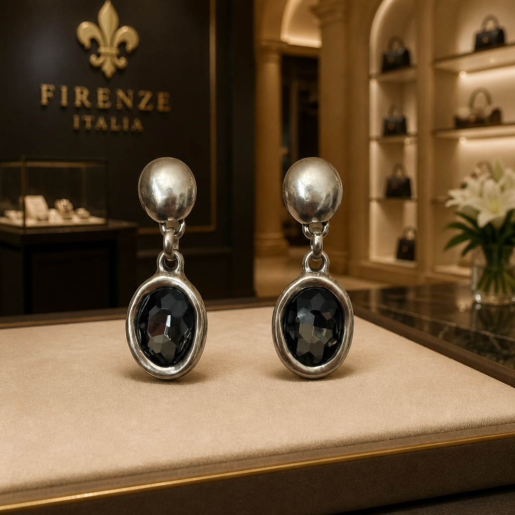 Smoky Crystal Drop Earrings