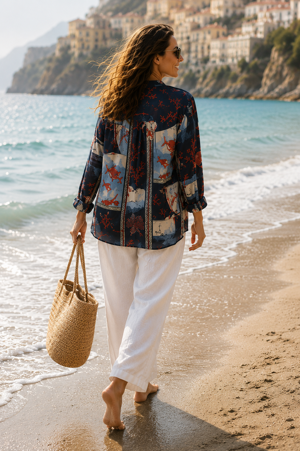 Mediterranean Escape Cotton Blouse