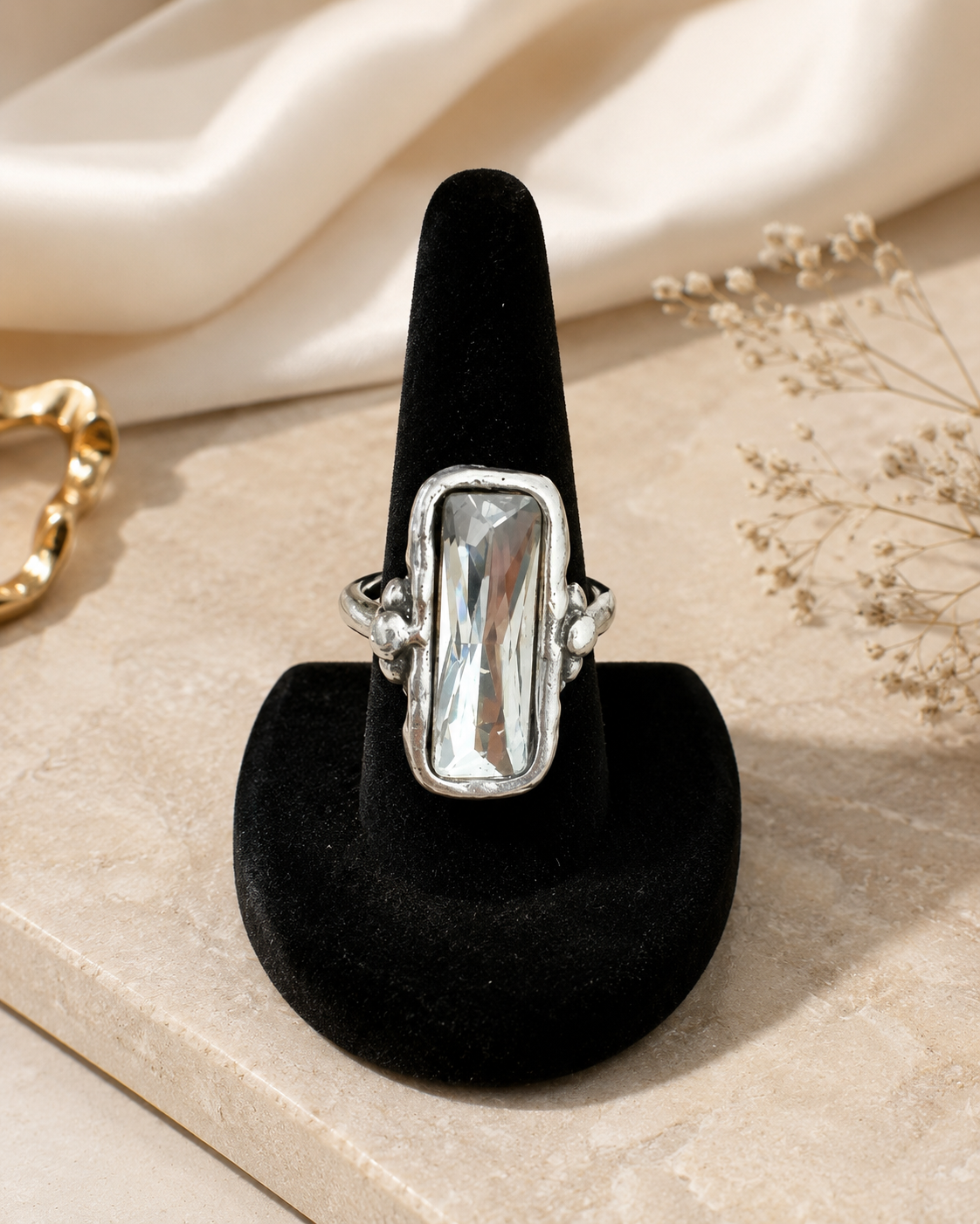 Handcrafted Crystal Statement Ring