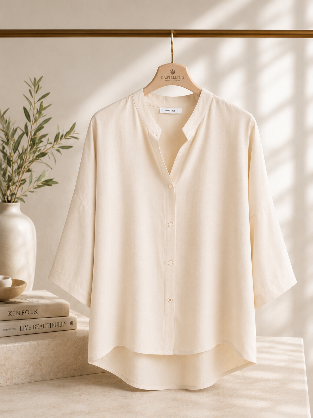 Italian 100% Tencel 3/4 Sleeve Blouse