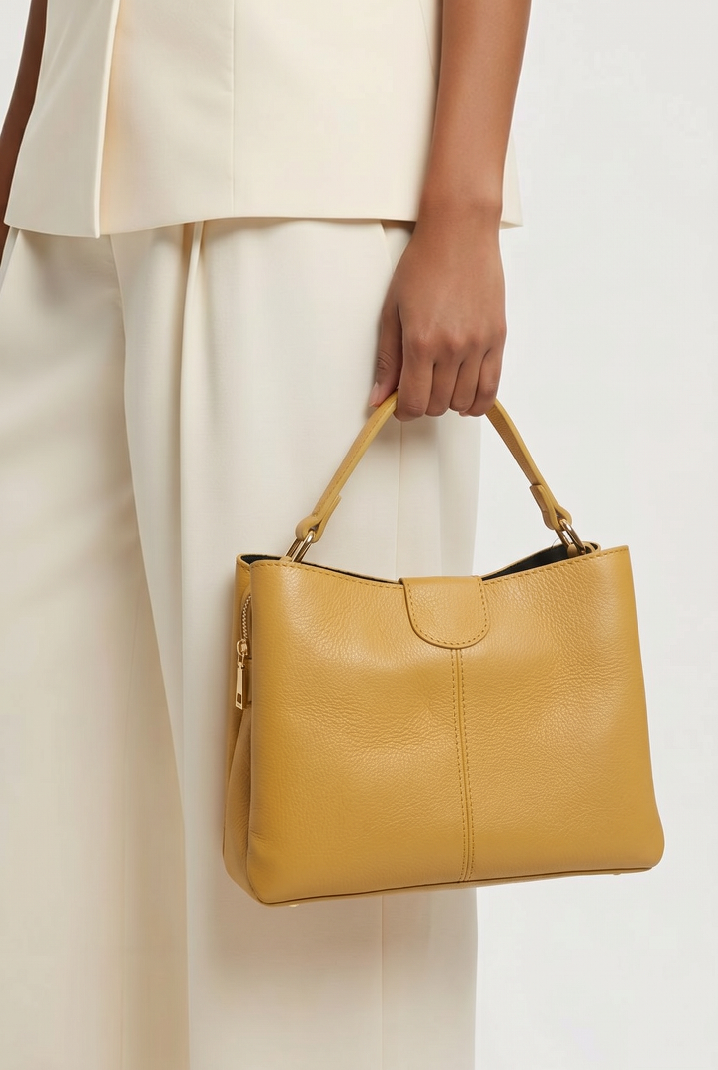 Italian Leather Handbag – Mustard