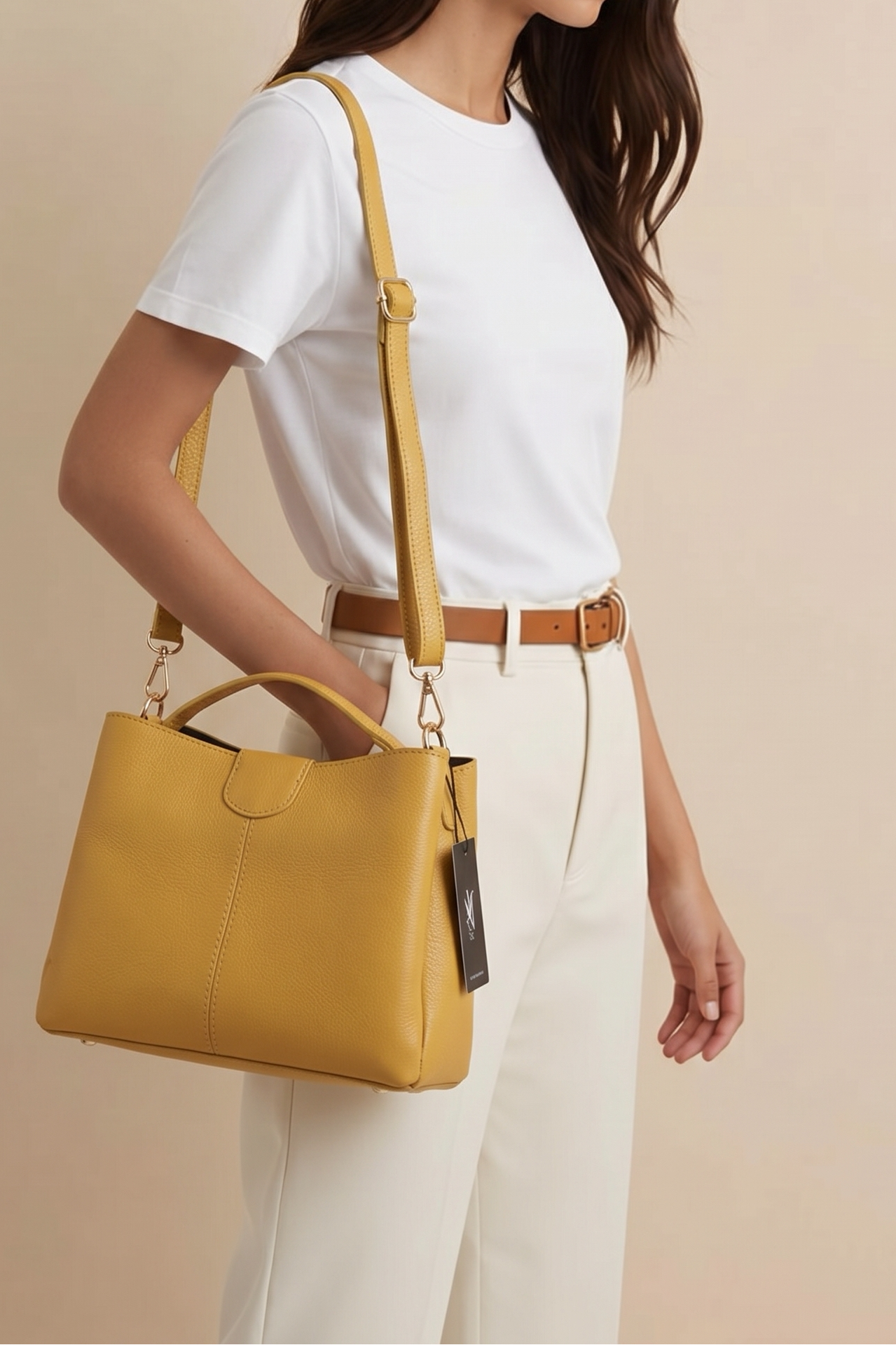 Italian Leather Handbag – Mustard