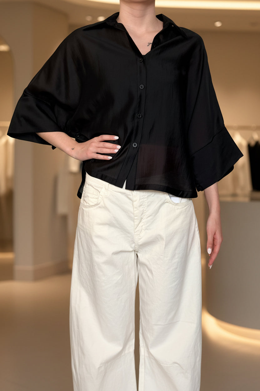 Midnight  Sheer Lyocell Blouse