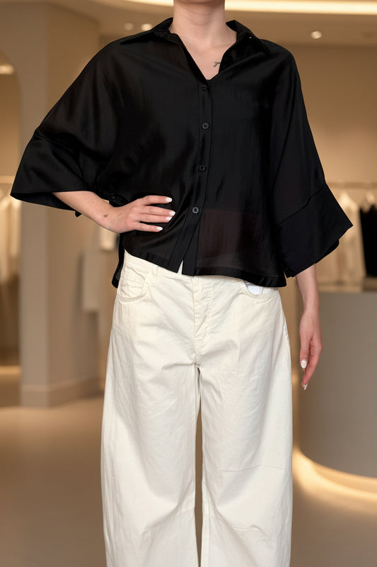 Midnight  Sheer Lyocell Blouse