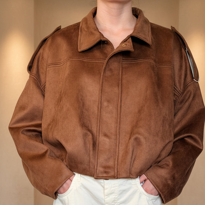 Suede-Look Relaxed Jacket