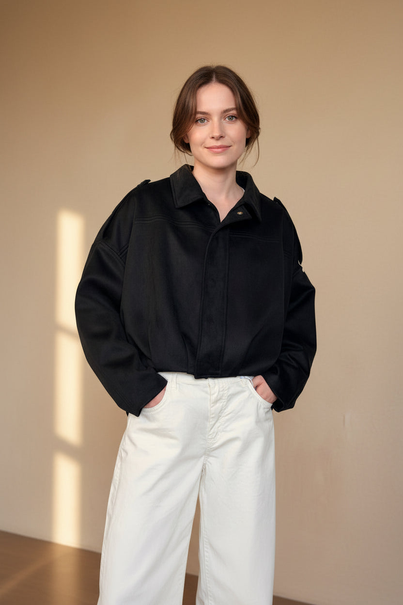 Suede-Look Relaxed Jacket