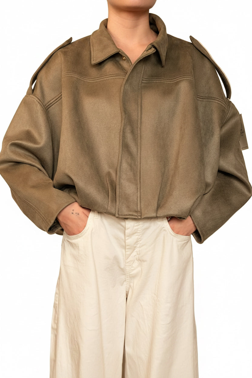Suede-Look Relaxed Jacket