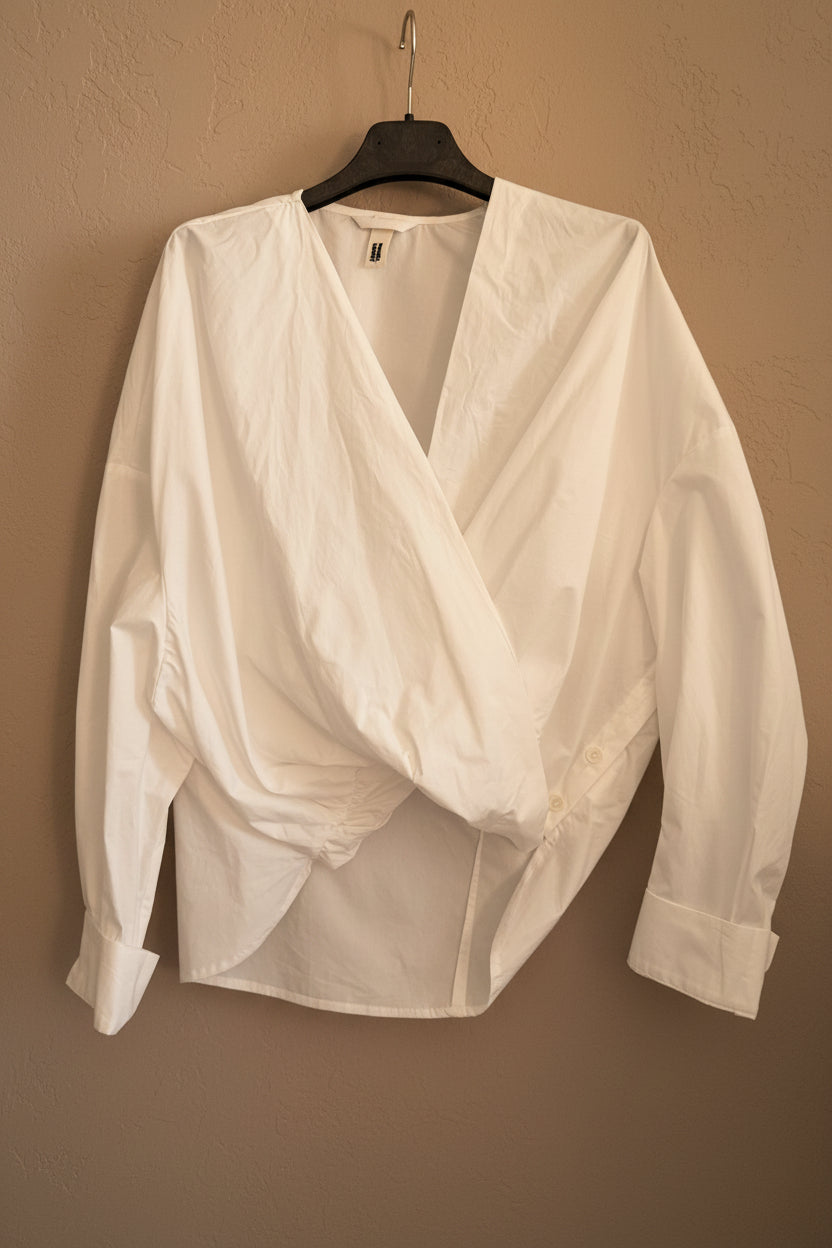 Soft Drape Wrap Blouse