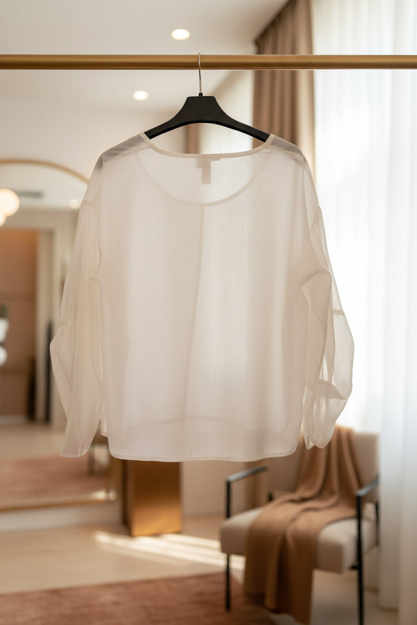 Sheer Lyocelle Oversized One–Size  Blouse