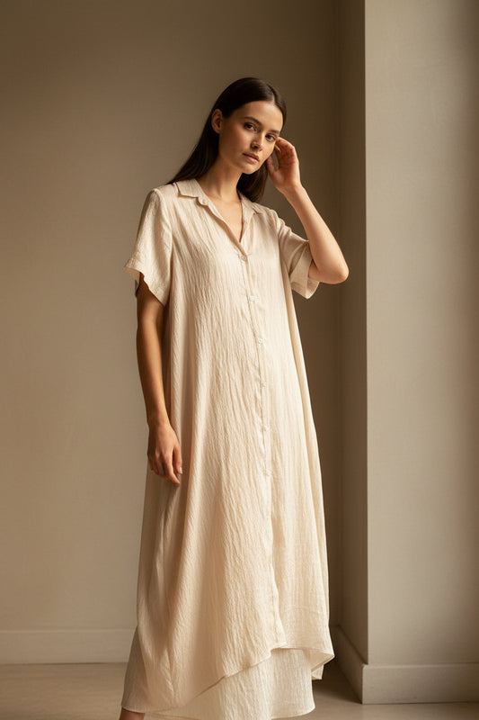 Sheer Lyocell Maxi Dress