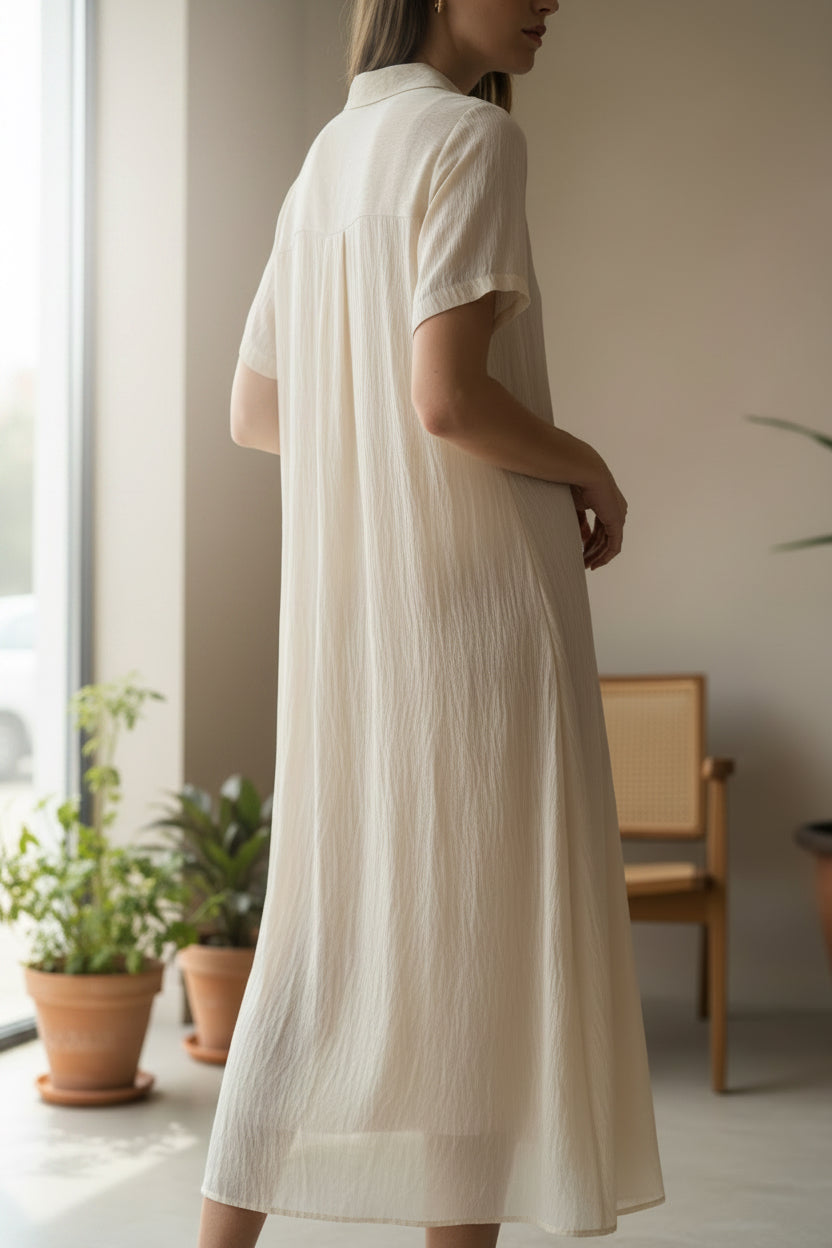 Sheer Lyocell Maxi Dress
