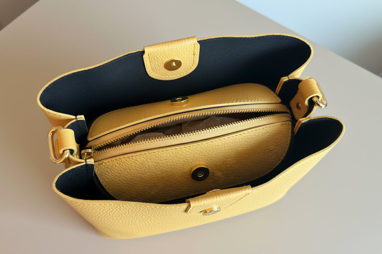 Italian Leather Handbag – Mustard