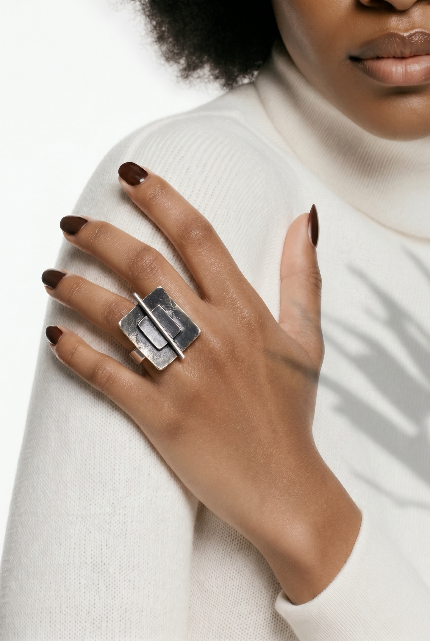 Modern Sculpted Statement Ring