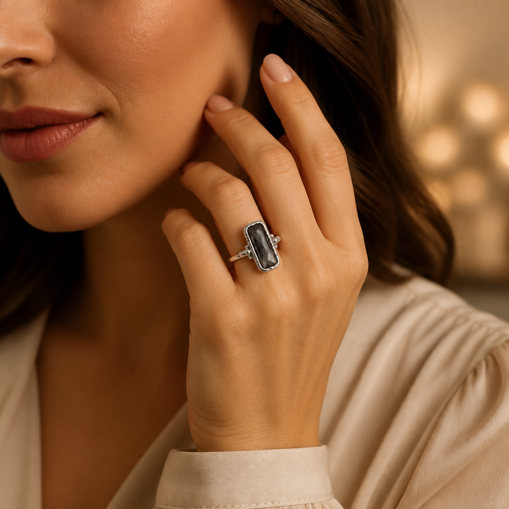 Handcrafted Crystal Statement Ring