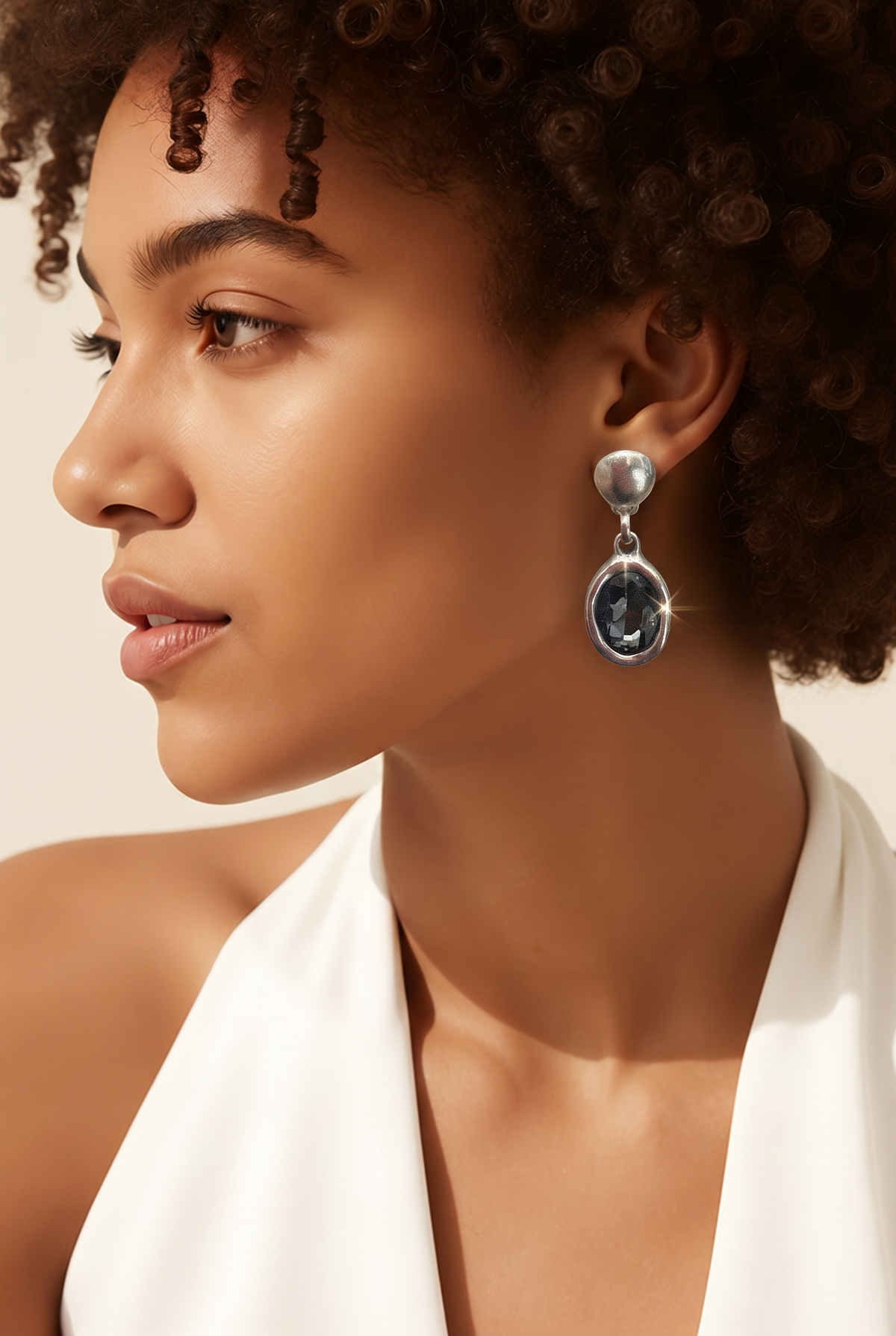 Smoky Crystal Drop Earrings